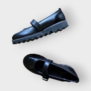 London Underground Black Leather Gunge Dark Academia Maryjane Shoes